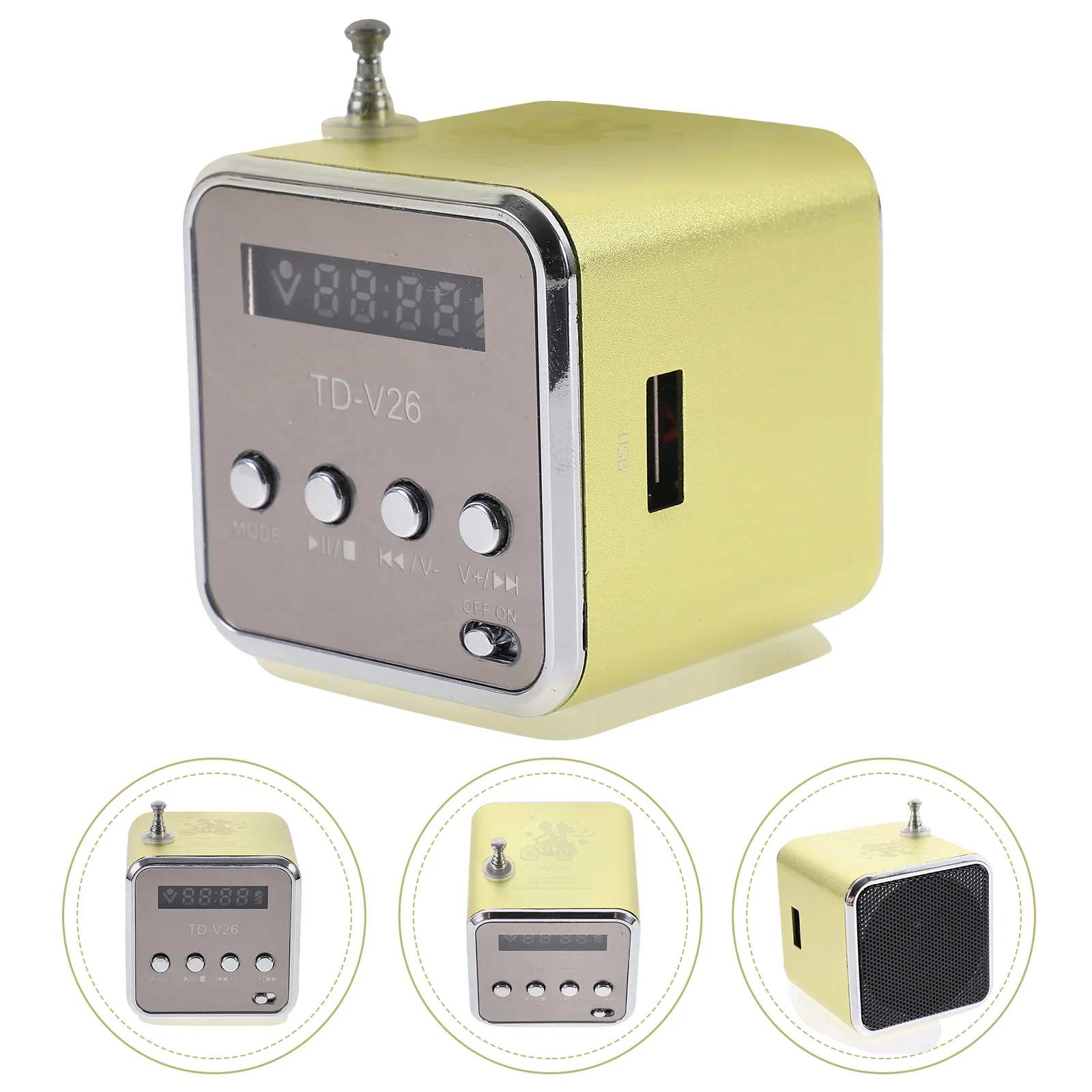 

1 Set Vintage Wireless Speaker Portable Mini Speaker For Camping Laptop Outdoor Travel Rechargeable Retro Radio Shaped