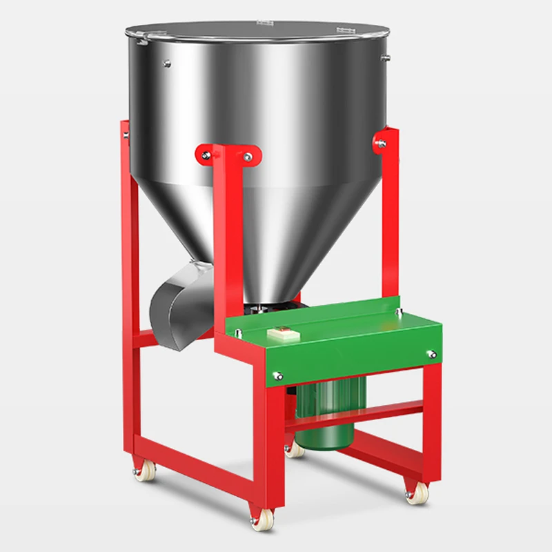 Miscelatore di mangimi in acciaio inossidabile 220V/380V 2.2KW/3KW Miscelatore di particelle per uso domestico verticale a doppio scopo umido e secco Fattoria