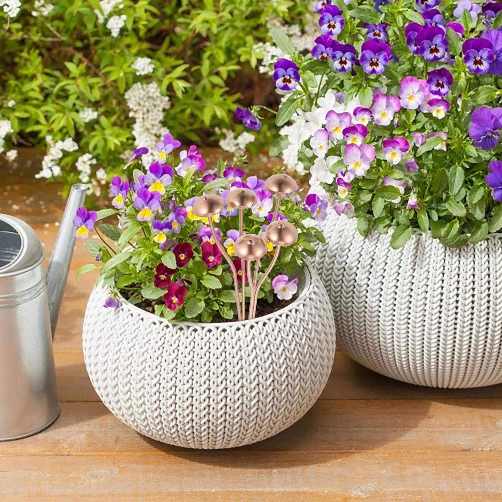 

Metal Mushroom Decoration Unique Design Garden Statue Outdoor Decor Planter Pot Iron Stake Versatile Home Accent