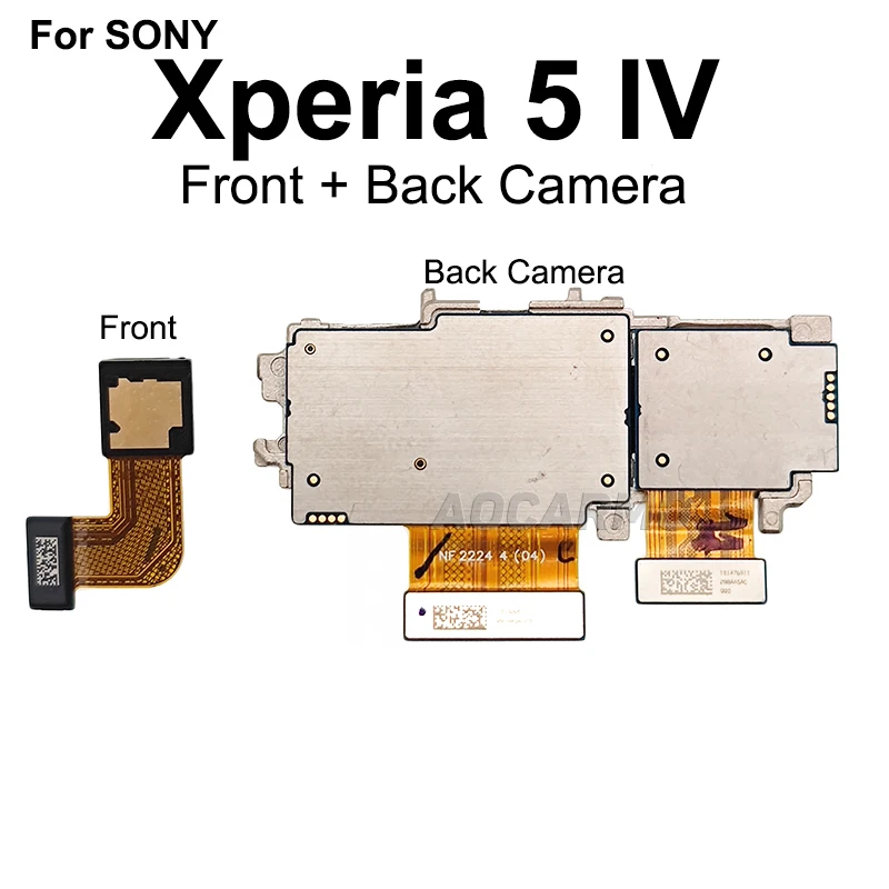 Aocarmo For Sony Xperia 5 IV XQ-CQ72 CQ54 CQ62 SO-54C Front Selfie Face Camera Rear Back Camera Module Flex Cable Replacement