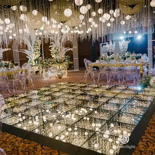 

Homei Factory Wholesale LED White Golden Starry Dance Floor 50x50cm Star Light