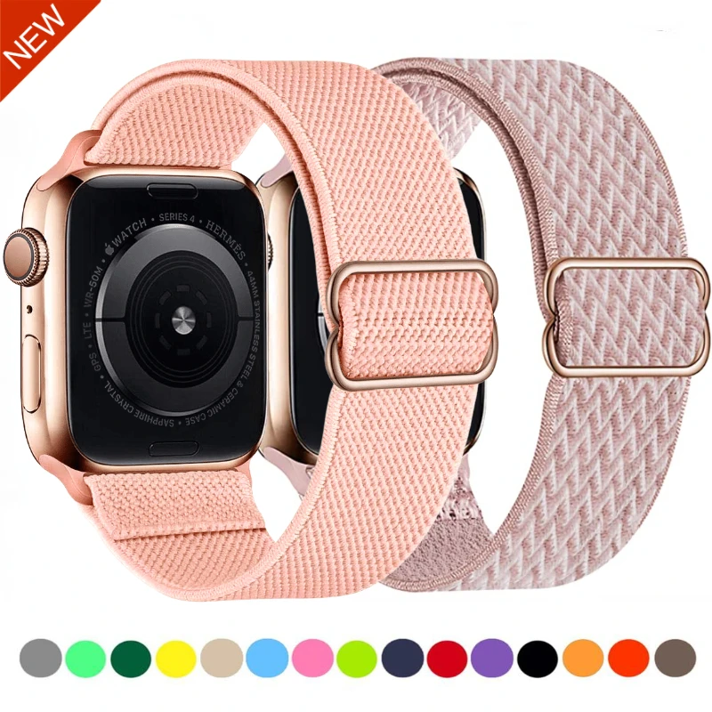 

Nylon Strap For Apple watch Ultra/2 49mm 10 9 8 7 45mm 41mm Elastic woven bracelet strap For iwatch 6 5 4 SE 44mm 42mm 40mm 38mm