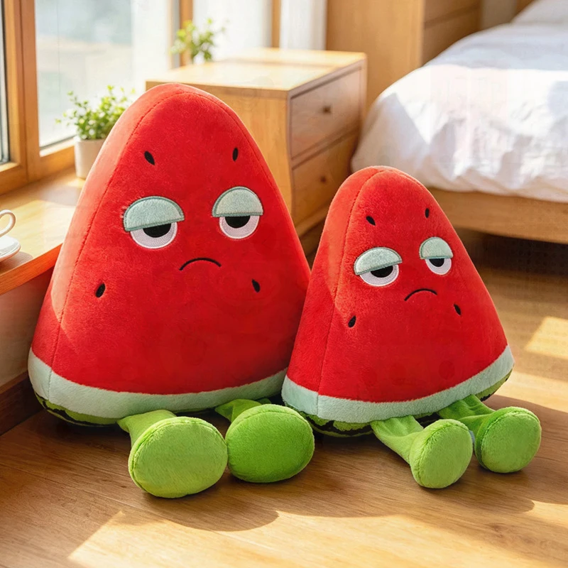 Adorable Rotten Watermelon Plush Toy for Kids Birthday and Christmas Gift Soft Stuffed Animal Pillow for Home Car Sofa Dorm Bed