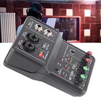 Audio Mixer Sound Board Portable 2 Channels Audio Mixer 48V Phantom Power USB Power Supply 2 Channels for Music Recording