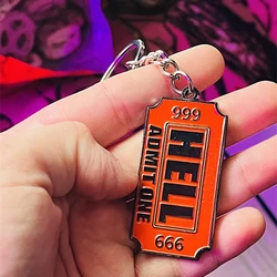 Ticket to Hell Admit One Metal Keychain - Ticket Stub Cool Keychain For Men & Women - Strong Chain & Split Ring