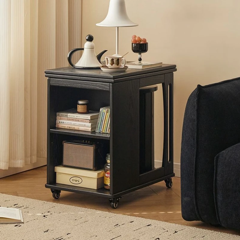 

Многофункциональный приставной столик из массива дерева, складной мобильный чайный столик, журнальный столик для гостиной, расширяемый стол с местом для хранения, мебель для дома