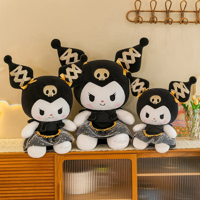 Pluszak Kawaii Kuromi Sanrio, urocza pluszowa lalka Kuromi, wypchana zabawka, słodki pluszak dla dzieci, prezent urodzinowy, uroczy prezent walentynkowy