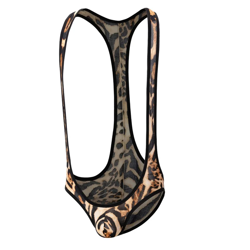 

Mens Leopard Print Underwear Fashionable Comfortable One Piece Briefs Sexy Tight Fitting