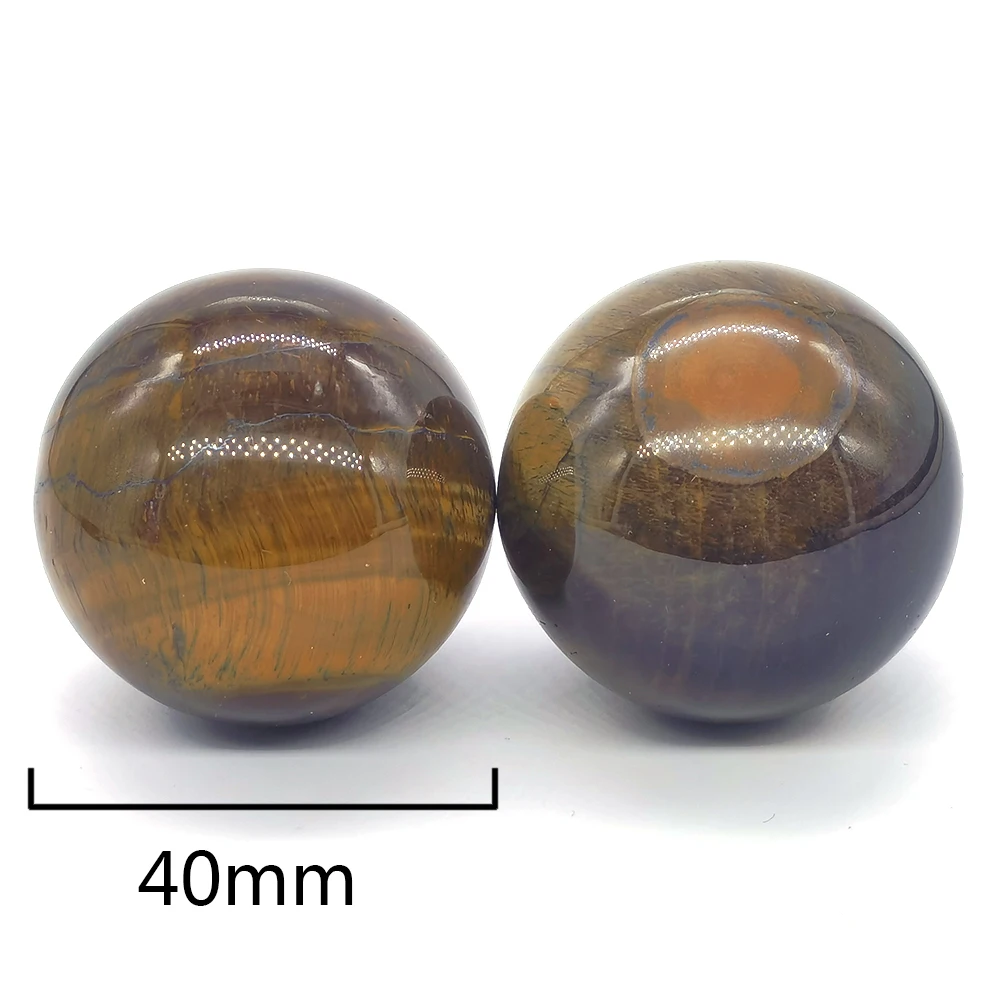 40mm Natural Stones Crystals Yellow Tiger Eye Ball Quartz Polished Sphere Reiki Healing Gemstone Room Home Decor Balls Souvenirs