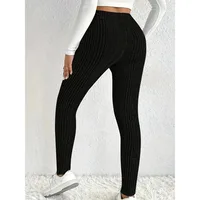 Plus Size 1XL-5XL Fashion Women's Solid Color Striped Autumn Leggings Ladies Casual Slimming Tights Bodybuilding Tights Leggings - Image 4