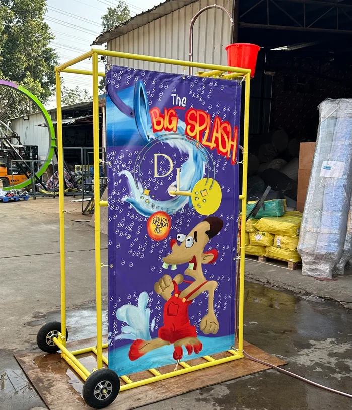 Summer Water Big Splash-tastic Pitch Burst Game Easy Beat Bucket Dunk Tank Hire Wheeled Bag Version Metal Easy Setup 1 Person