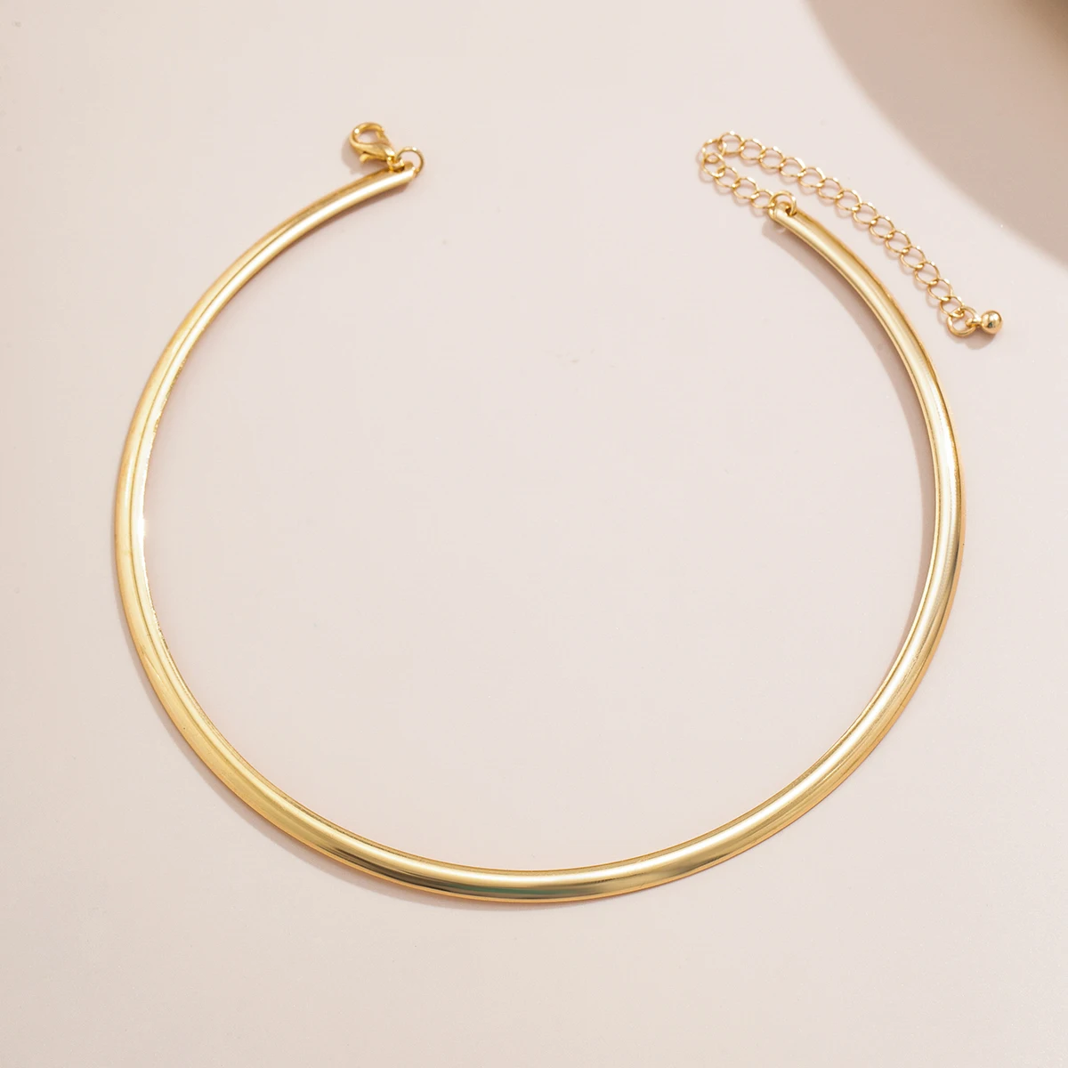 Vintage Trend Gold Color Alloy Metal Torques Necklace for Women Punk Gothic Smooth Adjustable Chain Girls Fashion Party Jewelry