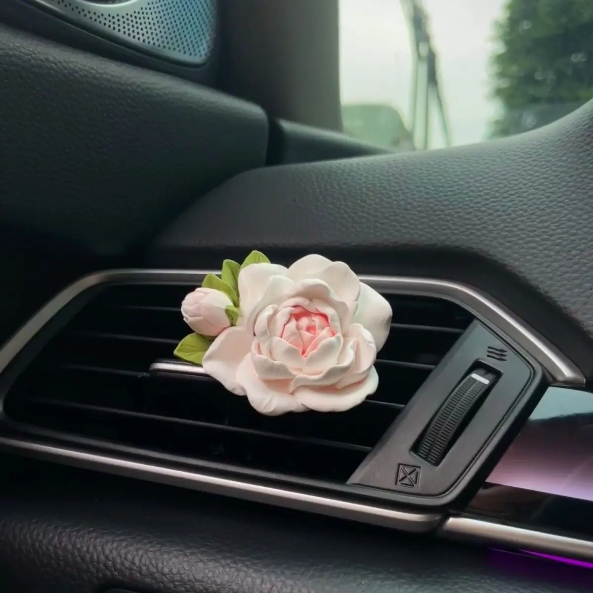 

Jasmine Car Air Freshener Vent Clip Decor Gift Aroma Stone Flower Fragrance