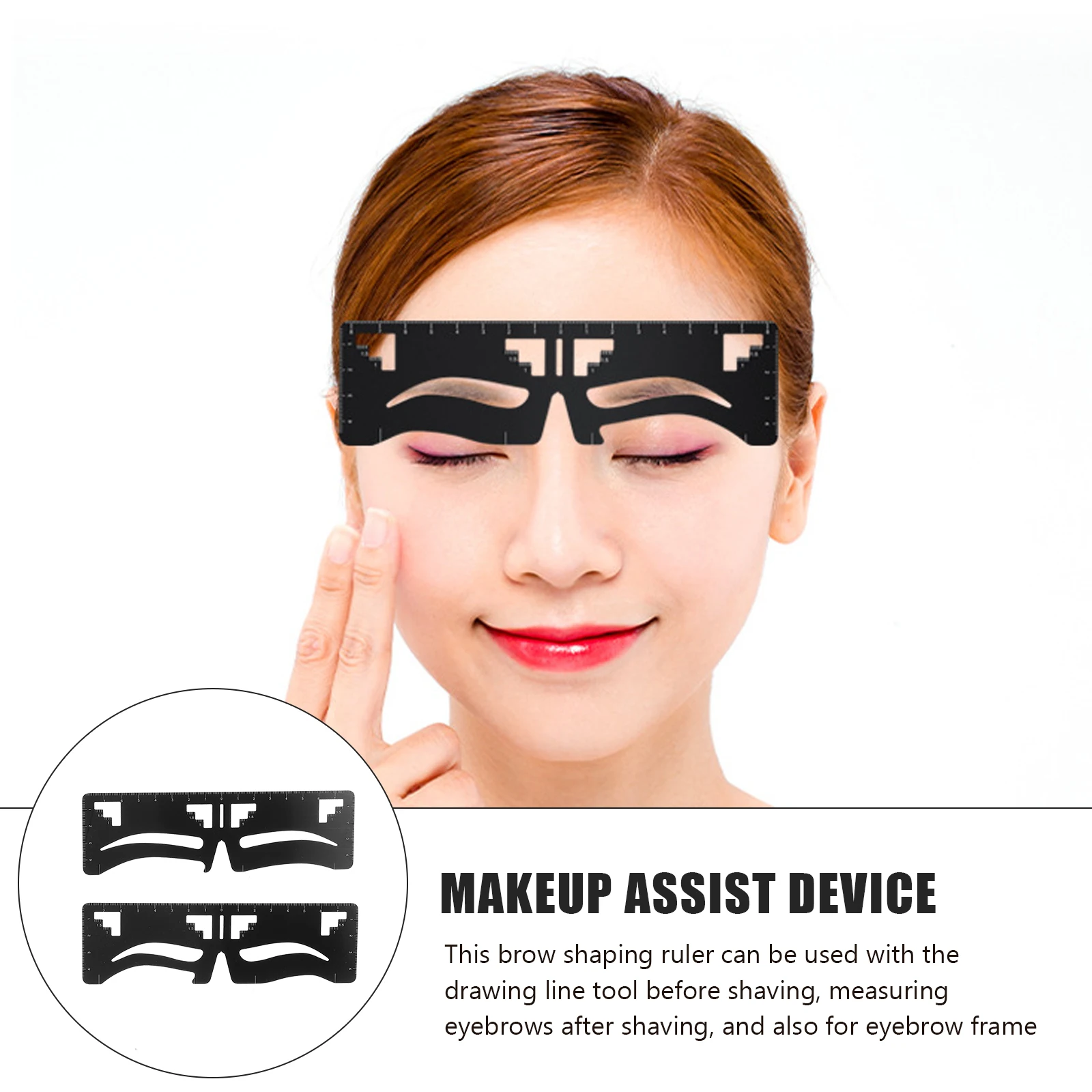 

2pcs Shaping Ruler Professional Brow Design Tool Fine Craftsmanship Portable Assistant Eyebrow Drawing Ruler Female Eyebrow