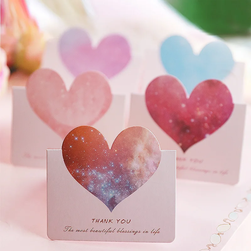 

10pcs/set Mini Greeting Cards for Florist Shop Congratulation Cards Thank You Cards Heart Thanksgiving Cards