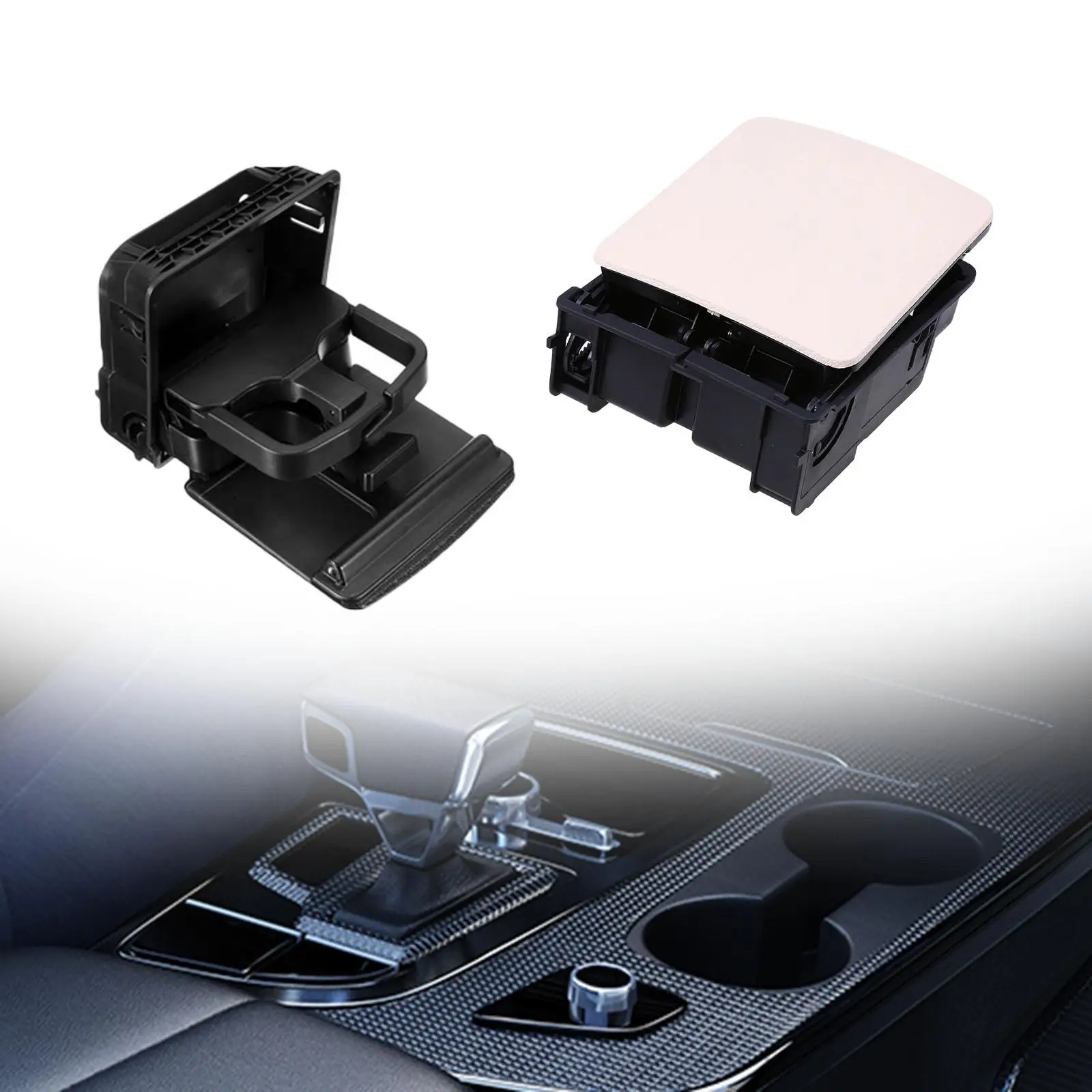 

Cup Holder 1K0862532F 9B9 Automobile Accessory Washable Shockproof Easily Install Auto Interior Decoration Black Detachable