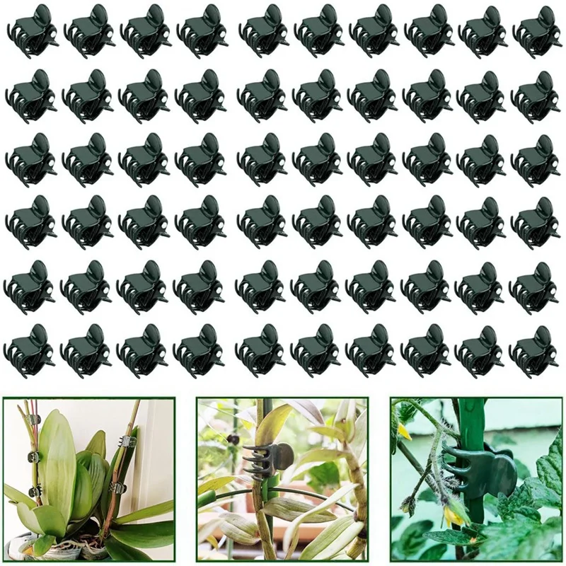 Orchid Clips Plant Support Clips, Secured Plastic Plant Clip Garden Tomato Plant Support Stems Vine Fixing Clips Easy Install