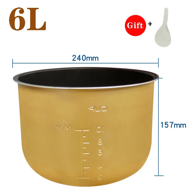

6L Electric pressure cooker liner inner bowls multicooker bowl Non-stick Rice Pot Cooker Parts for Midea