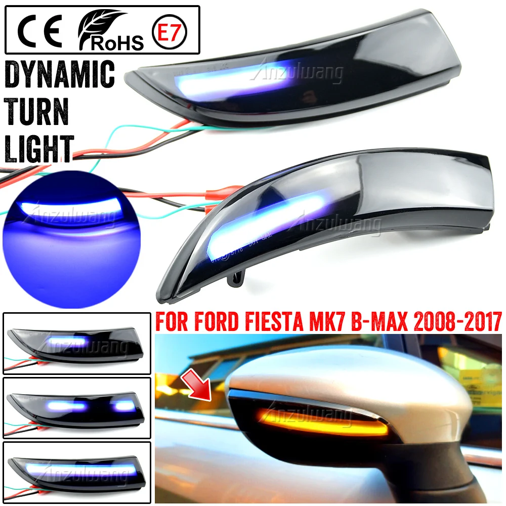 

2pcs Flowing Side Wing Rearview Mirror Indicator Blinker For Ford Focus 2 3 Mk2 Mk3 Mondeo Mk4 LED Dynamic Turn Signal Light