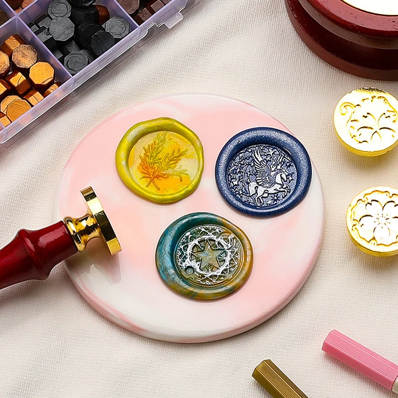 Wax Seal Stamp Set Lacquered Stamp Sealing Wax Kit DIY Craft Supplies Scrapbooking Wedding Invitation Decorative Sealing Wax Set