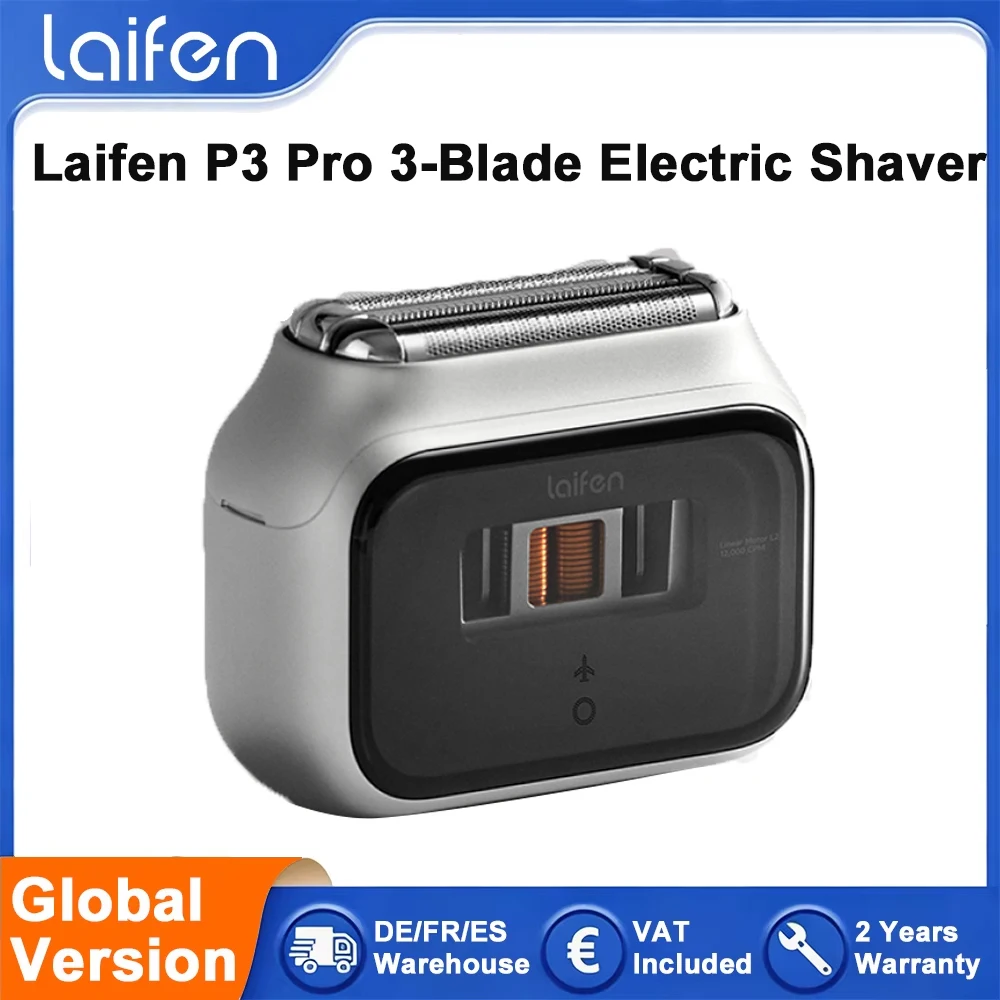 Laifen P3 Pro 3-blads elektrische scheerapparaat met lineaire motor 24000 CPM scheert sneller en soepeler elektrische scheerapparaten