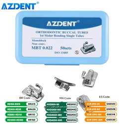 AZDENT-Tube Buccal Orthodontique Dentaire, Monobloc Bondable Molaire, Non Convertible, Roth, MBT, 200, 0.022, Dentidramatiquement, 1ère, 2ème, Boîte de 0.018 Pièces