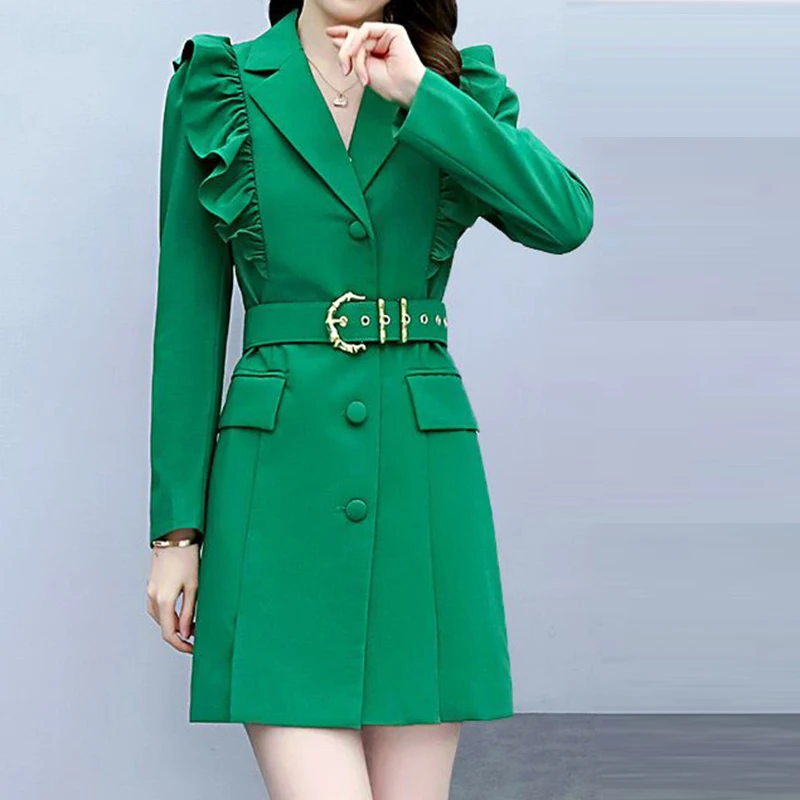 Robe de Soirée Rétro Verte Trempée pour Femme, Ample, Haut de Gamme, Éducative, Nouvelle Collection Automne 2023