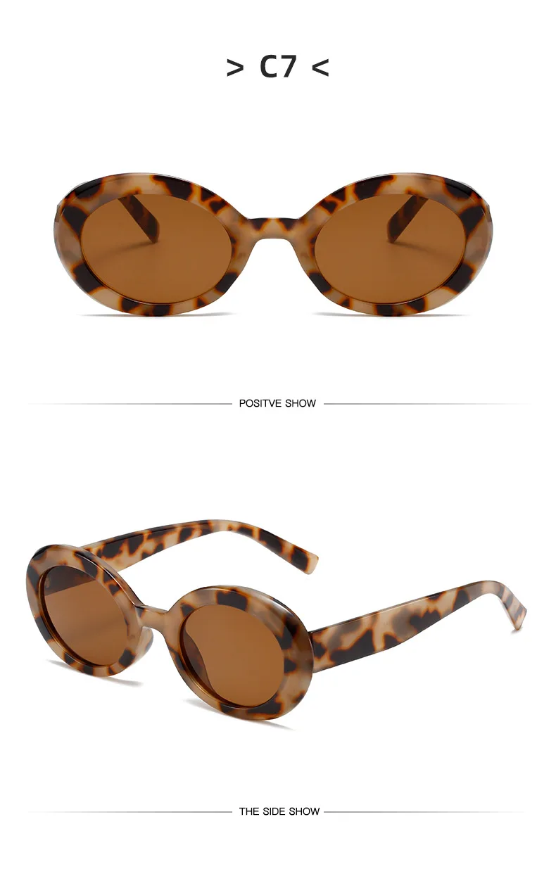 SO&EI Neue Ovale Gelee Farbe Frauen Sonnenbrille Mode Gelb Grün Shades UV400 Männer Trend Gradienten Sonnenbrille – Detail 13