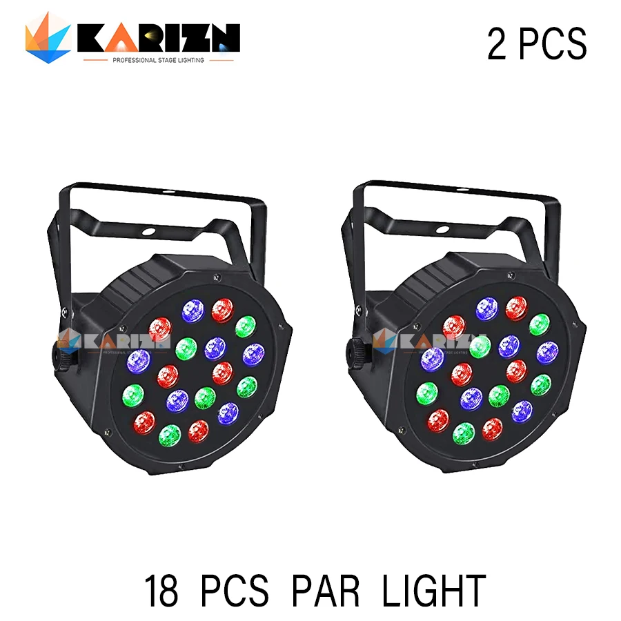 No Tax 2Pcs 18LED Polypropylene Par Led Slim Par Light RGB Remote Control Professional Dj Par Lighting Equipment High Quality