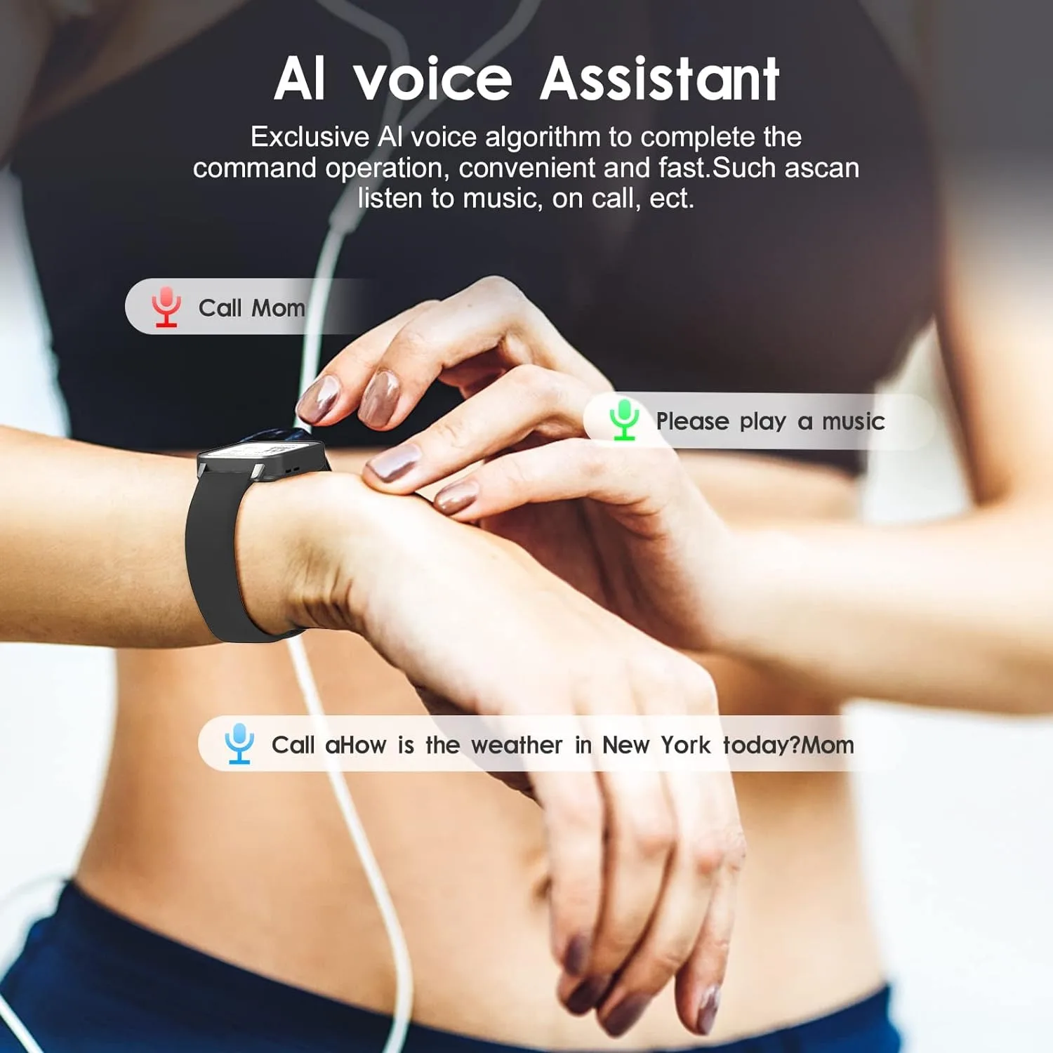 Kingstar นาฬิกาอัจฉริยะหน้าจอสัมผัสขนาด1.69นิ้วสำหรับผู้ชายผู้หญิง IP67กันน้ำสายรัดข้อมือฟิตเนสวัดอัตราการเต้นของหัวใจ