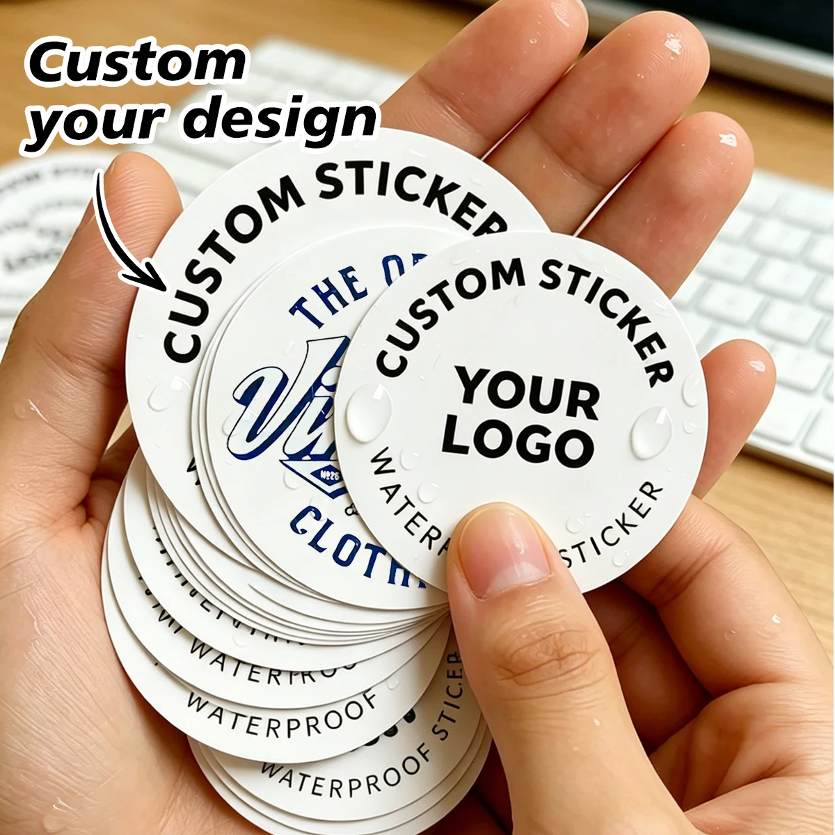 Pegatinas redondas personalizadas, diseño de logotipo personalizado, etiquetas con logotipo personalizadas, pegatinas personalizables para la marca de tu negocio para pequeños comercios
