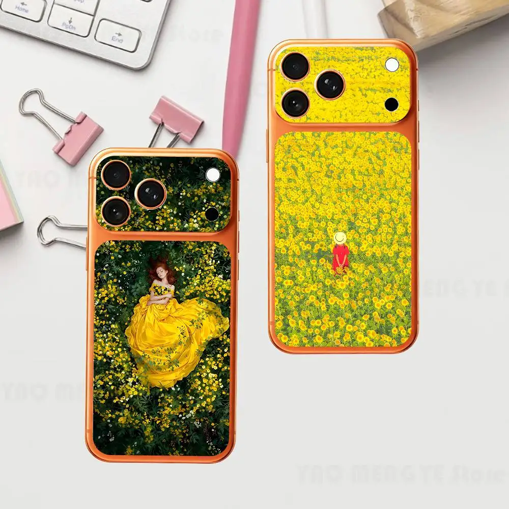 

Yellow Vibrant Color For IPhone 17 Pro ProMax Full Back Cover Decal Wrap Skin Rear Protective Sticker Film