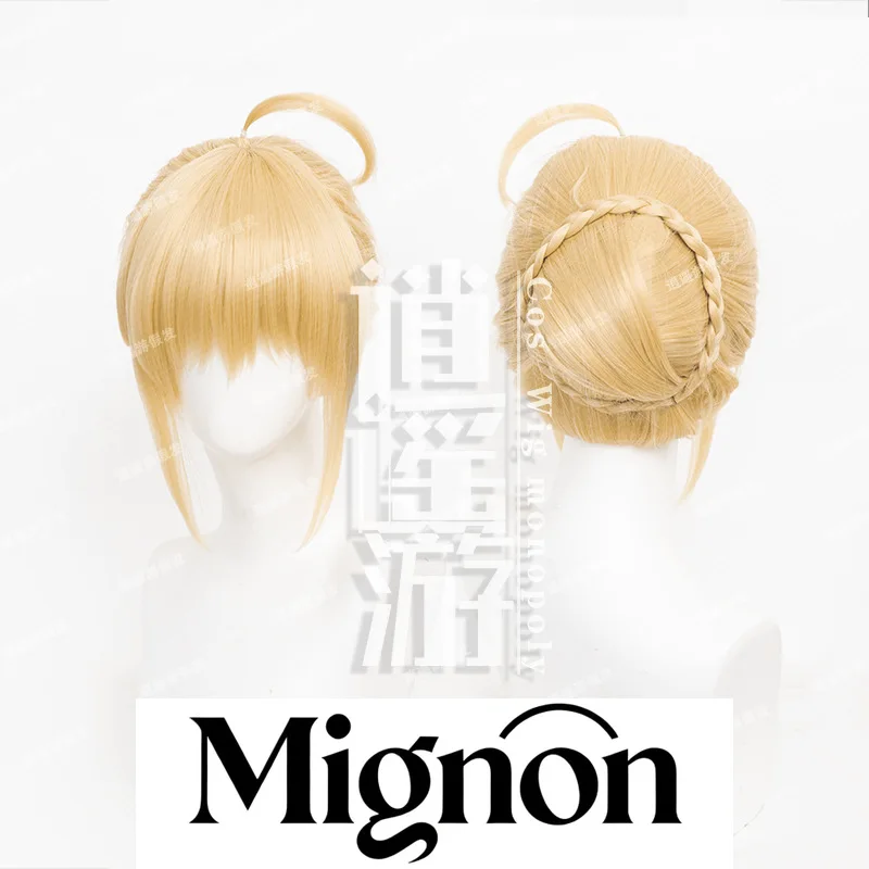 Fate Artoria Pendragon Parrucca Cosplay Simulazione Accessori per capelli sulla parte superiore del cuoio capelluto Regalo di Halloween