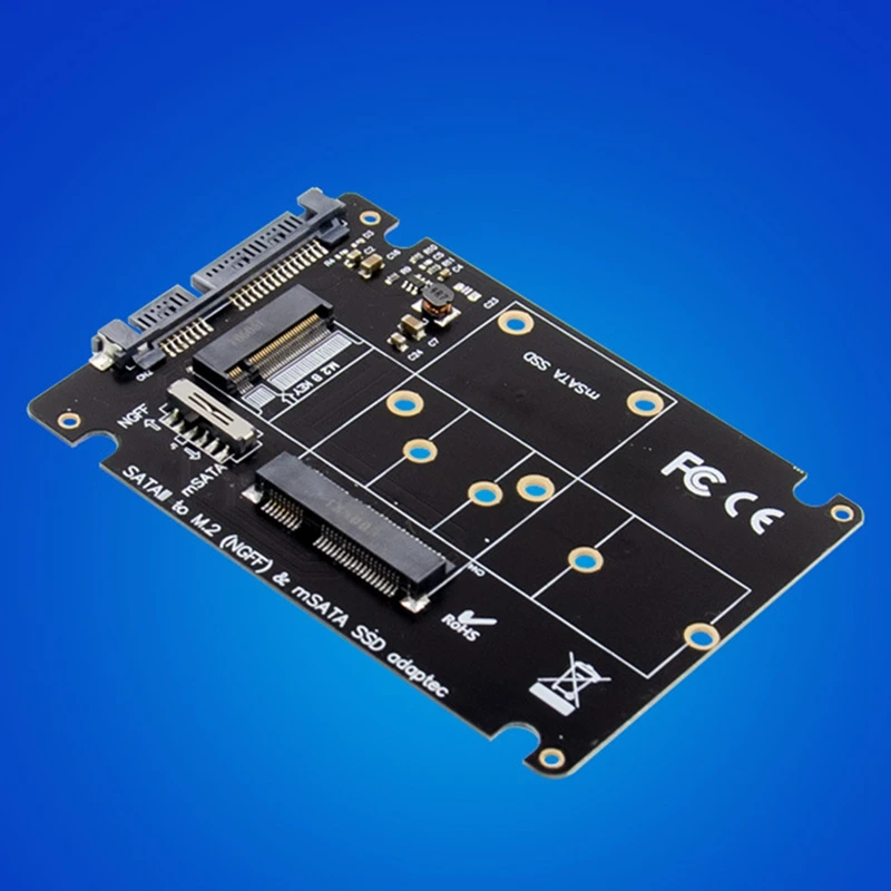 Transfer Card M.2 NGFF Or MSATA To SATA 3.0 Adapter The Hard Drive 2 In 1 Converter Reader Card For PC Laptop