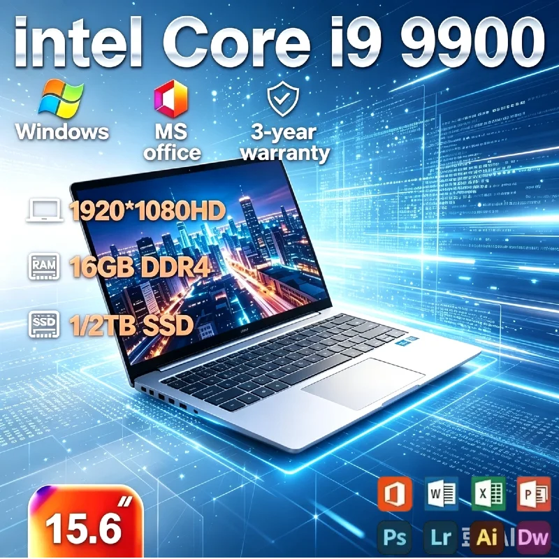 Intel Core i9-9900 Notebook 2026 Portable Computer, 16GB DDR4 Optional 1TB/2TB SSD High Speed Laptop for Gaming Office