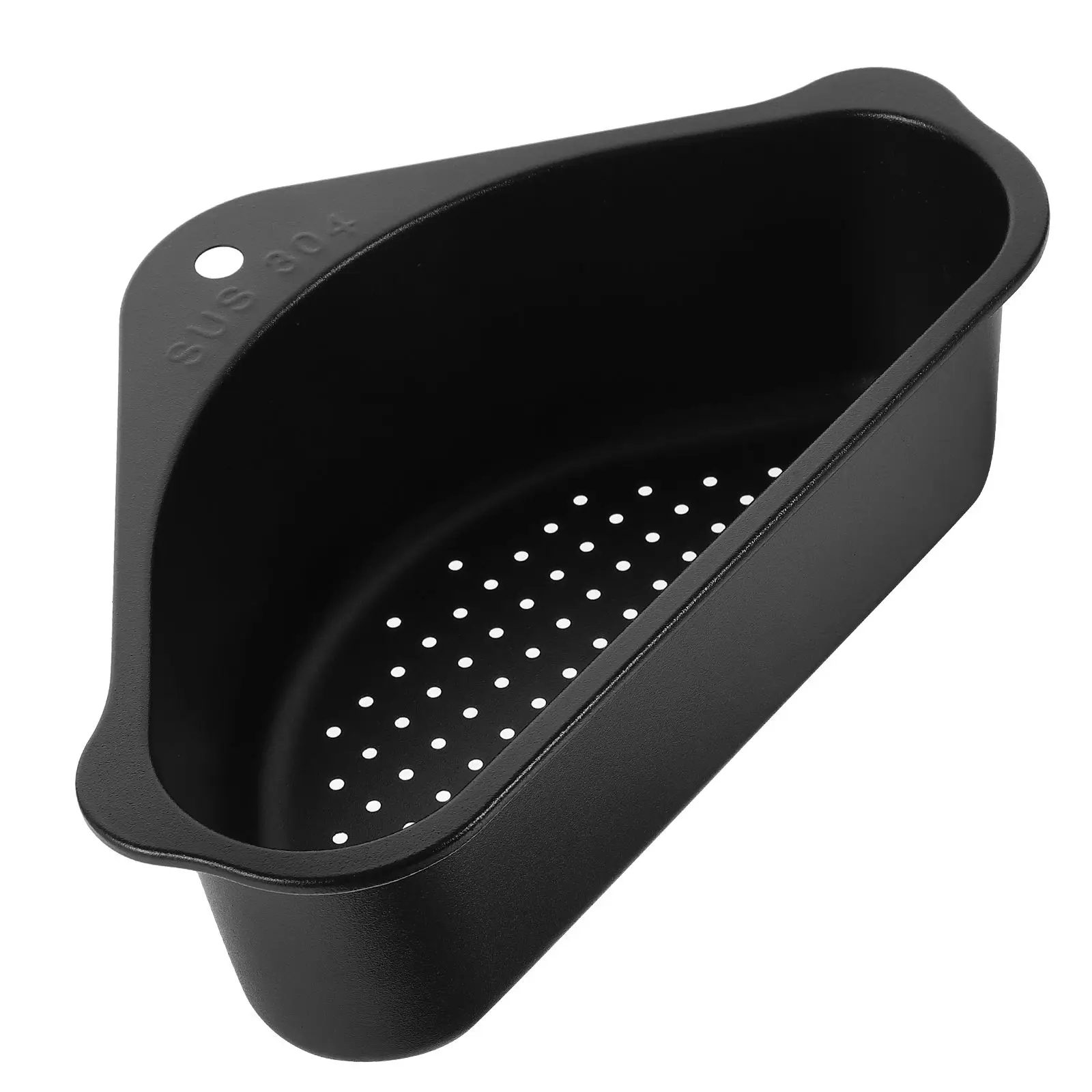 Kitchen Filter Basket Drain Stainless Steel Triangle Sink Rack Suction Cup Storage Leaking Vegetable (black [201 Steel]) Topper