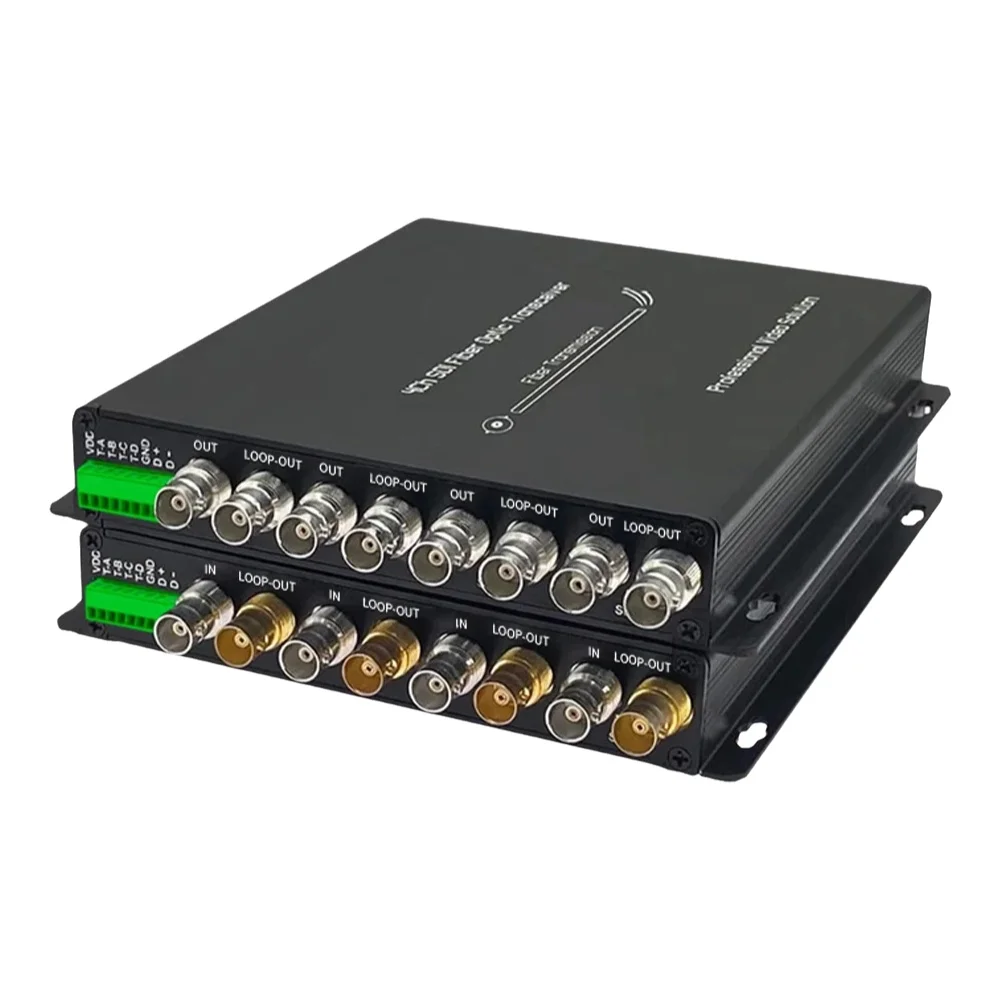 4CH 3G/HD-SDI Fiber Converter met Loop Output & Tally & RS485 1080P@30/60Hz SDI Extender SDI Fiber Optische Transceiver SM 20km - afbeelding 2