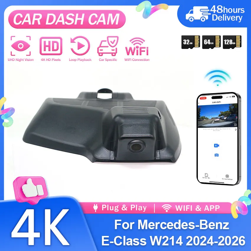 4K Car DVR OEM Style Dash Camera with WIFI APP Night Vision Easy Setup For Mercedes-Benz E-Class W214 2024 2025 2026
