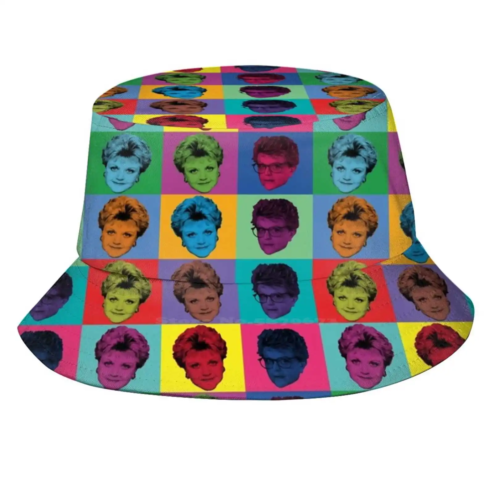 Popart Fletcher Bucket Hat Beach Tourism Hats Breathable Sun Cap Flecther Jb Fletcher Murder She Wrote Angela Lansbury 80s Icon