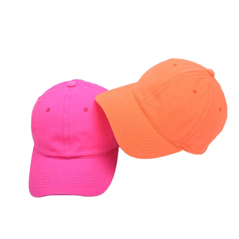 HanXi Bright Fluo Colors Hats for Women Men Baseball Cap Fashion Hip Hop Caps Visor