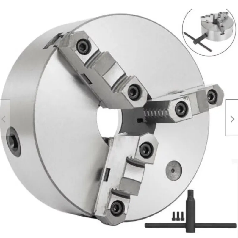 

80mm High Precision 3 Jaw Self-Centering Lathe Chuck Pneumatic/Manual Power Hardened Steel for Mini Lathe