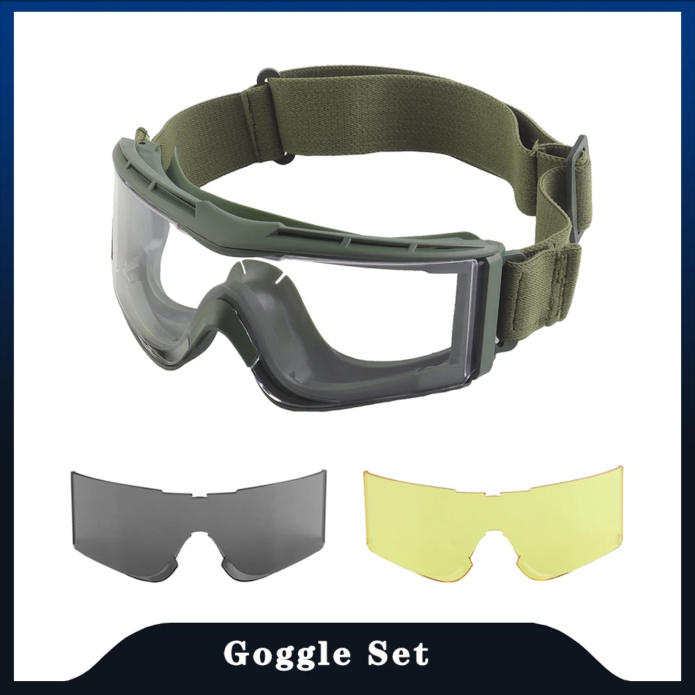 Tactical Goggle Set\Headgear Mode for Helmets,Tactical Games,Outdoor hunting shooting Windproof,strong light,sun-proof goggles