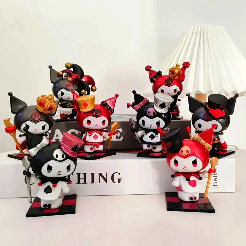 Sanrio Kuromi figura de acción modelo lindo dibujo animado Anime adorno de mesa niña y niño moda encanto juguetes decoración de habitación regalos de vacaciones