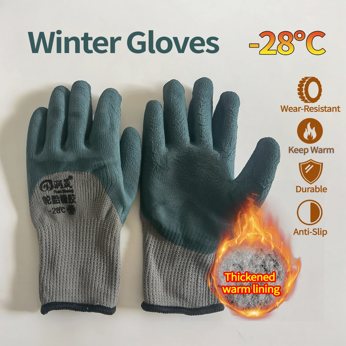 Wholesale Winter Warm Gloves Work Gloves Unisex Fleece Lining Non-Slip Wear-Resistant Suitable For Hiking, Fishing, Gardening