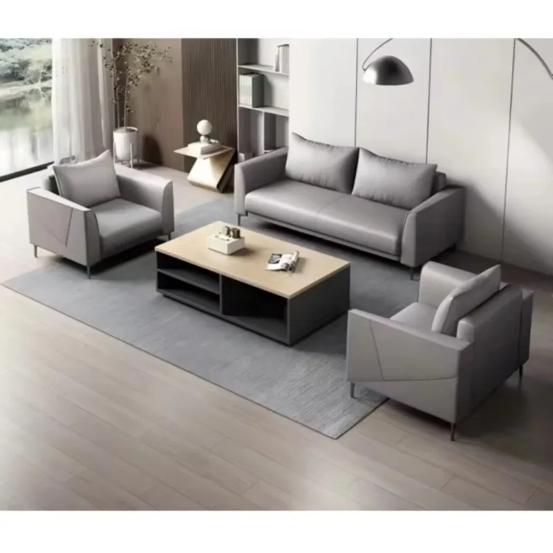 Hot Sell Contract Furniture Commercial Business Couch Sofa Office Waiting Area Luxury Italian Modern Leather Sofa Set