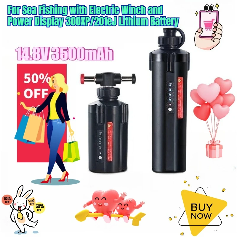 

14.8V 3500/5000mAh for Sea Fishing with Electric Winch and Power Display 300XP/201eJ Lithium Battery