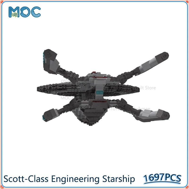 Scott-Class Engineering Starship Space Model MOC Building Blocks Assemble Bricks DIY Creative Collection Xmas Toys Gifts 1697PCS