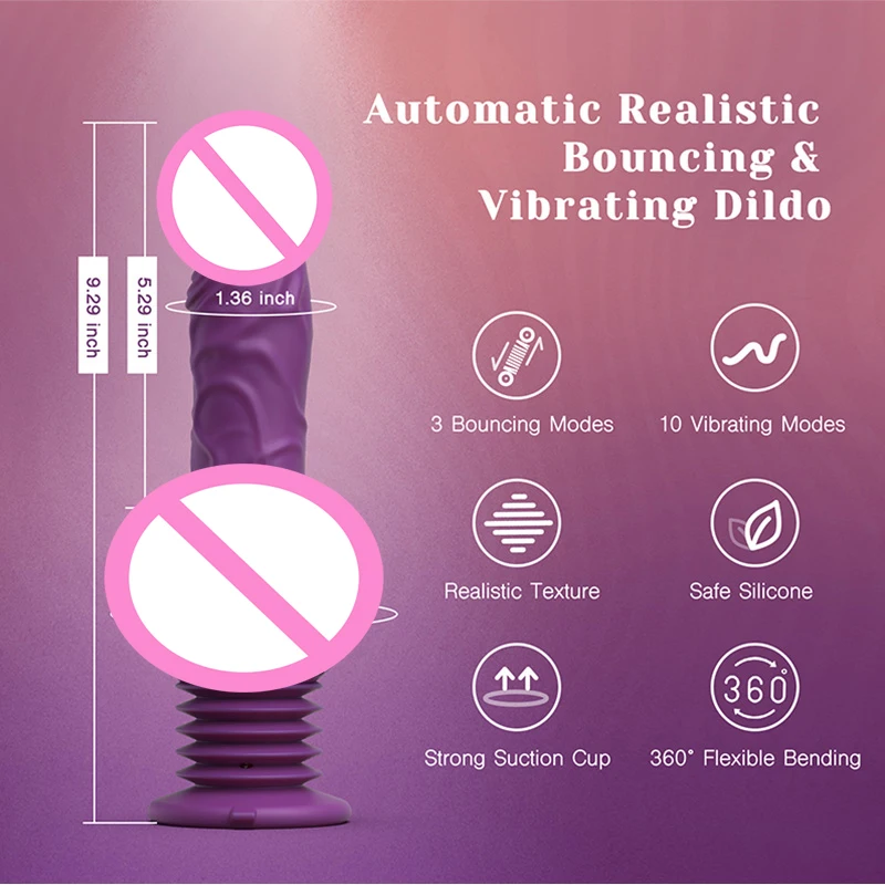 Cão de tracy empurrando vibrador vibrador pulso batendo vibrador 10 vibratório 3 modos de salto 9.29 Polegada brinquedos adultos realistas brinquedos sexuais