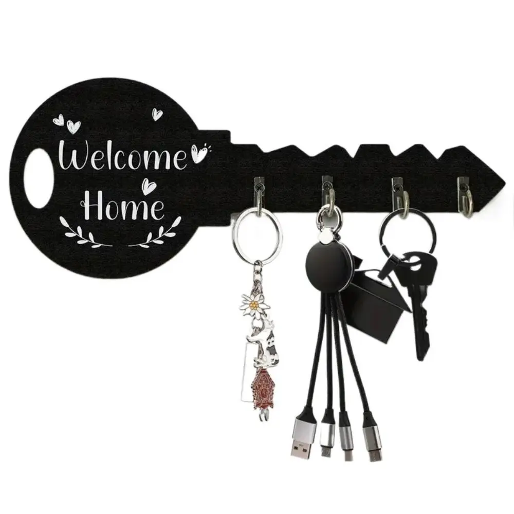 

2Pcs Nordic Style Wall-Mounted Key Holder 4 Hooks Anti-lost Key Organizer Durable Multifunction Storage Rack Hallway
