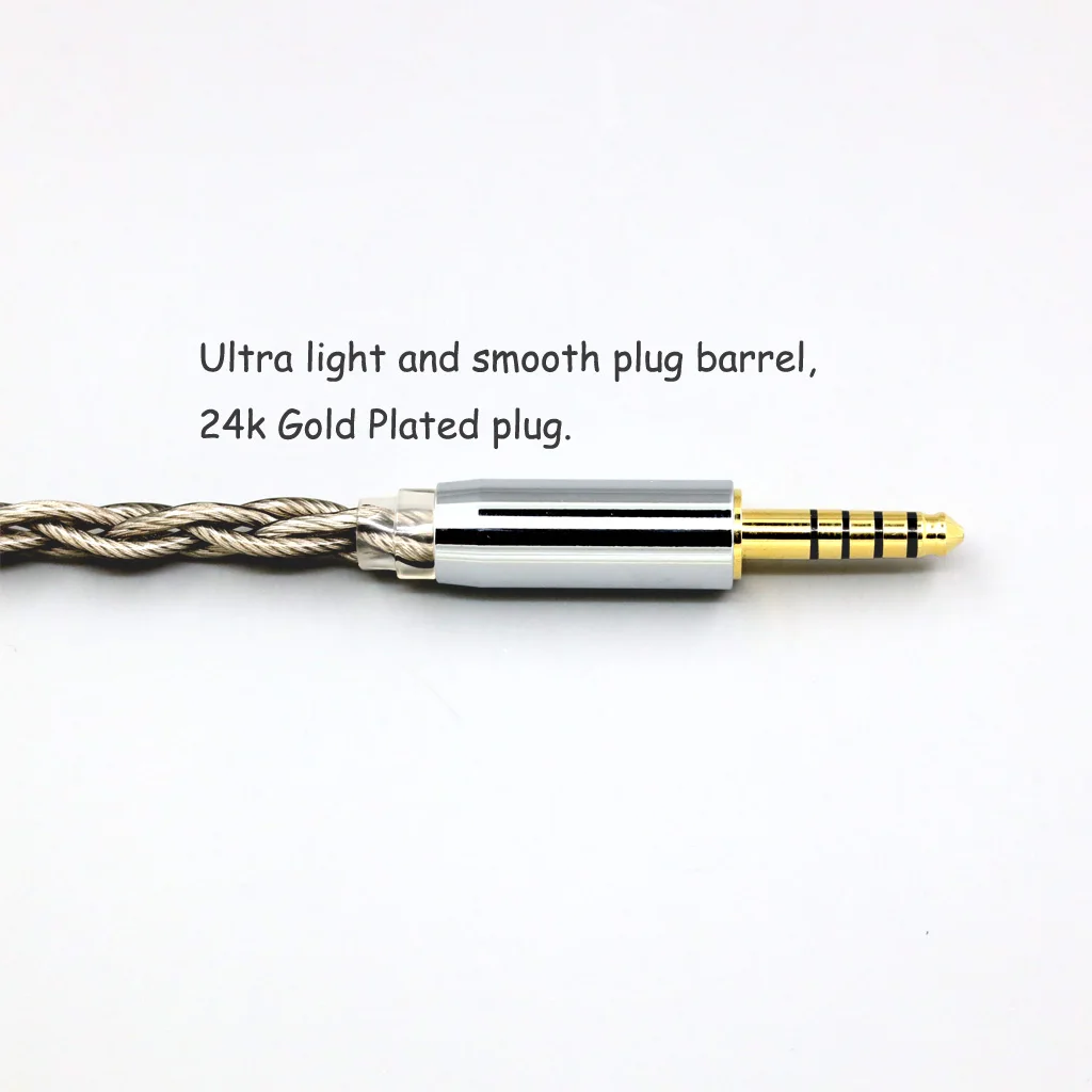 99 % reines Silber + Graphen versilbertes Schild-Kopfhörerkabel für XLR 6,35 mm 4,4 mm 3,5 mm männlich weiblich auf 4 Bananenstecker-Adapter – Detail 15